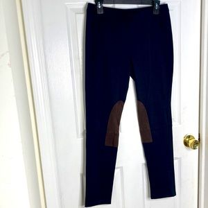 Free People Black and Brown Riding Pants Stretchy Skinny Size M Poly Blend